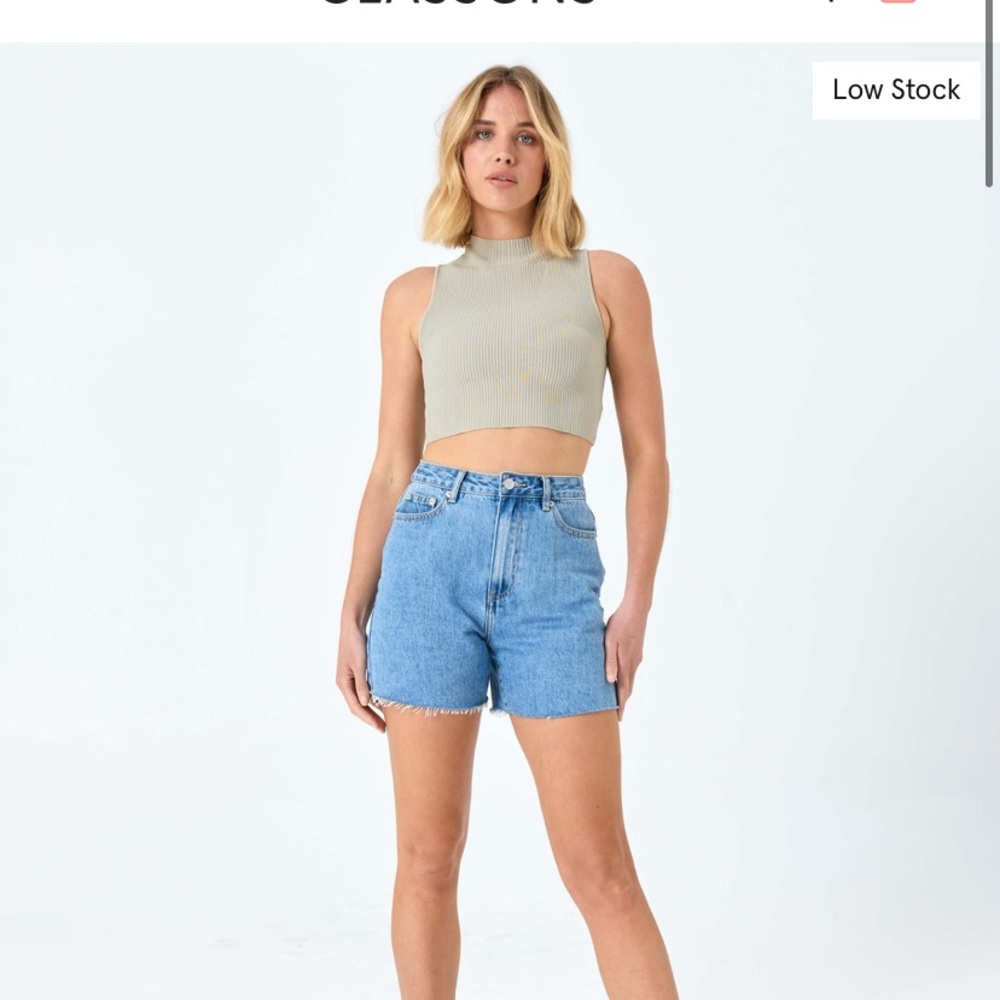Glassons - Ribbed - Crop Top - Mock Neck - Tank - SMALL